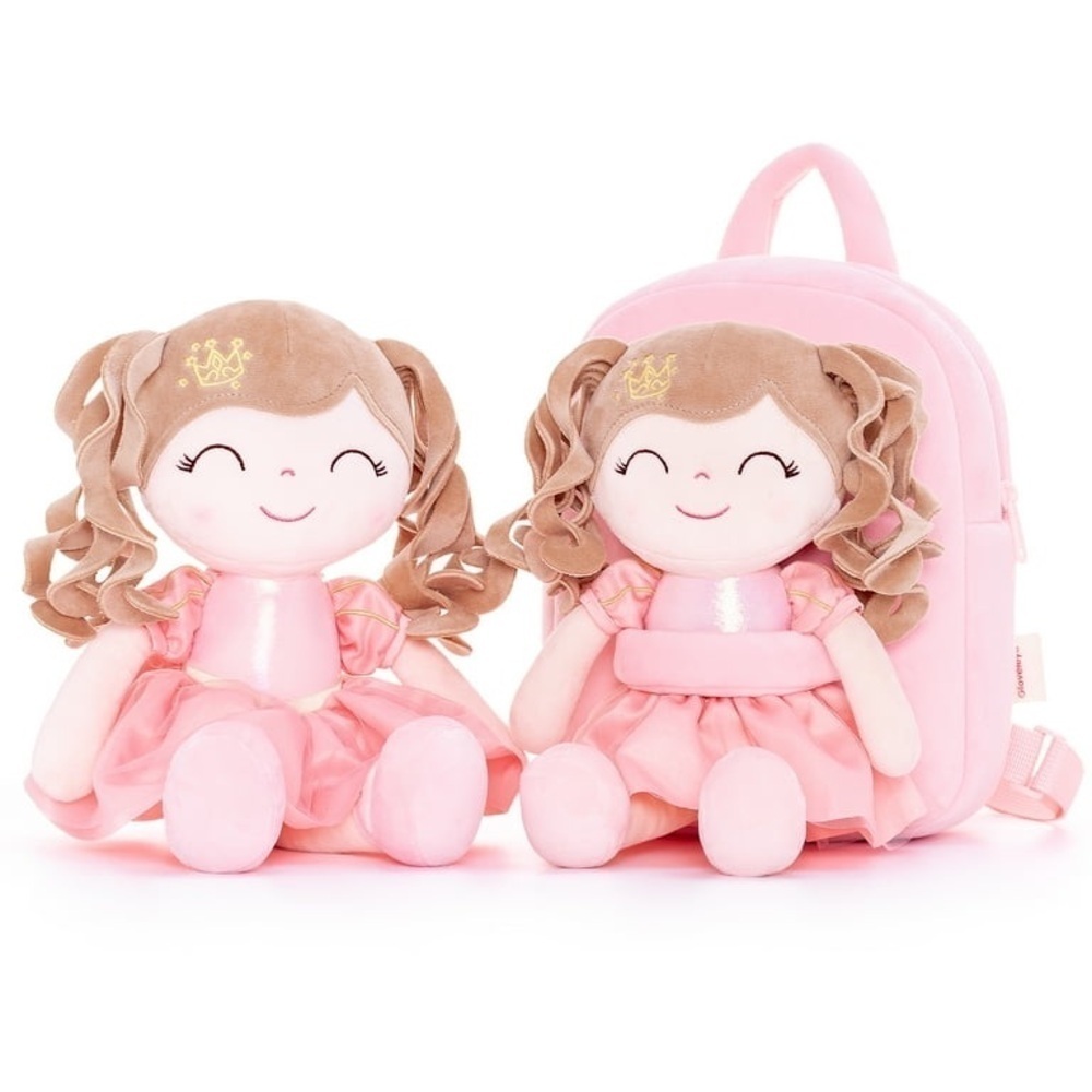 Personalized Olivia backpack ballet ballerina doll plush curly soft toy girl